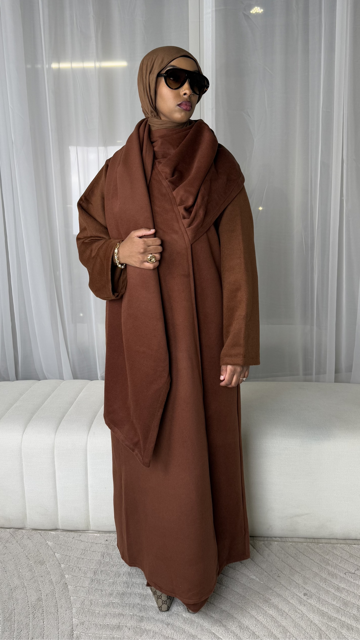 Maple Brown Abaya Coat
